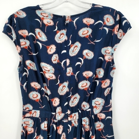 J. Crew Navy Floral Faux Wrap Mini Dress - Picture 10 of 16